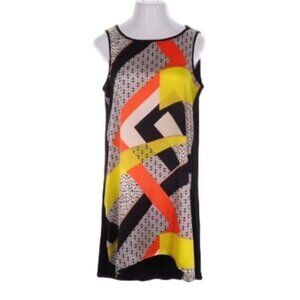 Tunic Top Womens Size XL Hi Lo Multi Color Abstract Stretchy Sleeveless